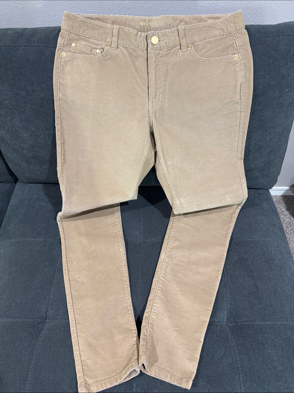 Michael Kors Beige Corduroy Slim Pants